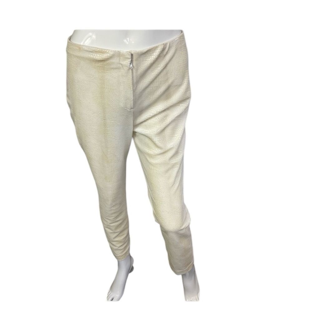 Ralph Lauren Vintage Ivory Croc Animal Print High Rise Ankle Crop Pants Size M